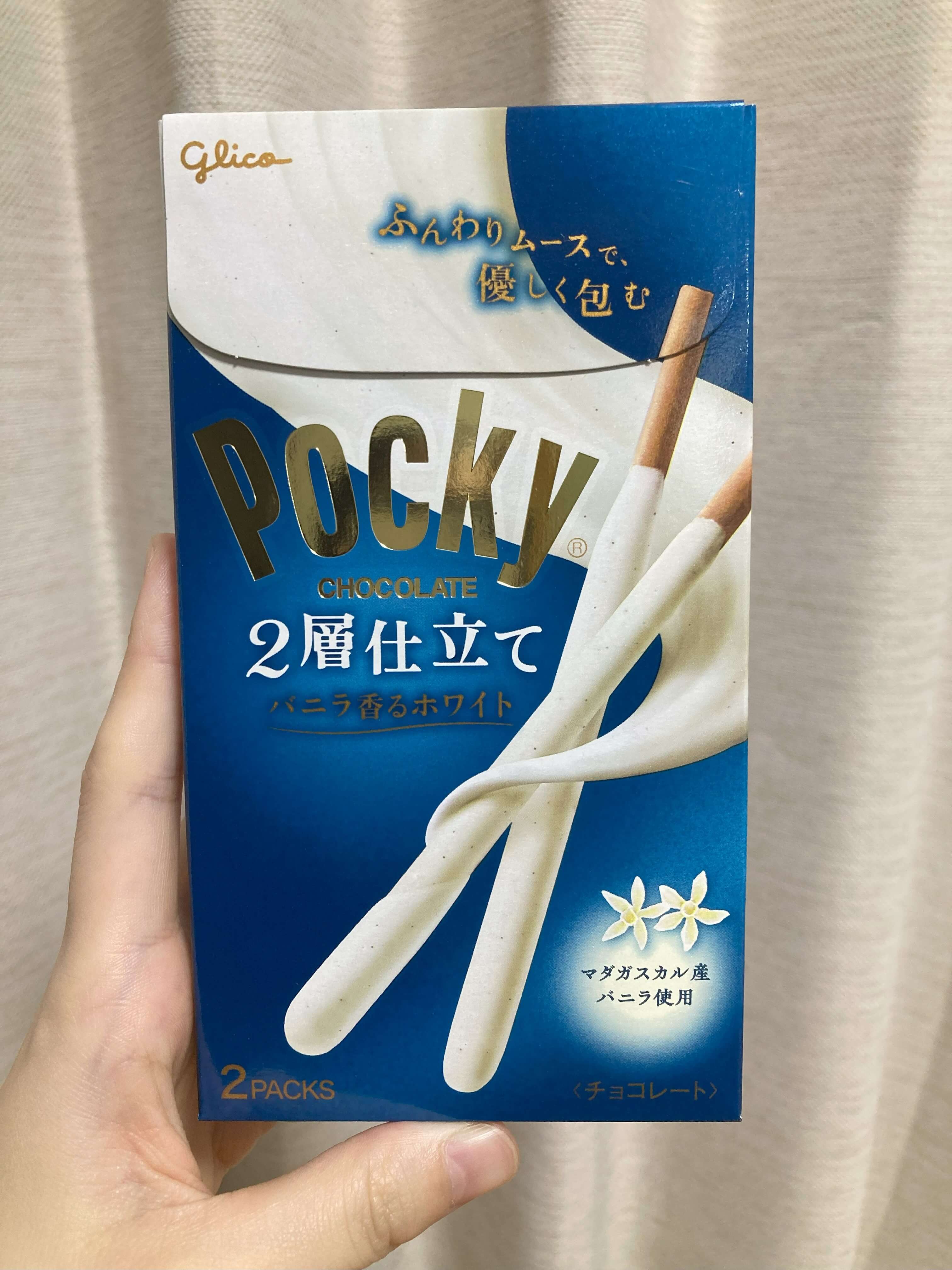 POCKY CHOCOLATE 2層仕立て バニラ香るホワイトのパッケージ表面